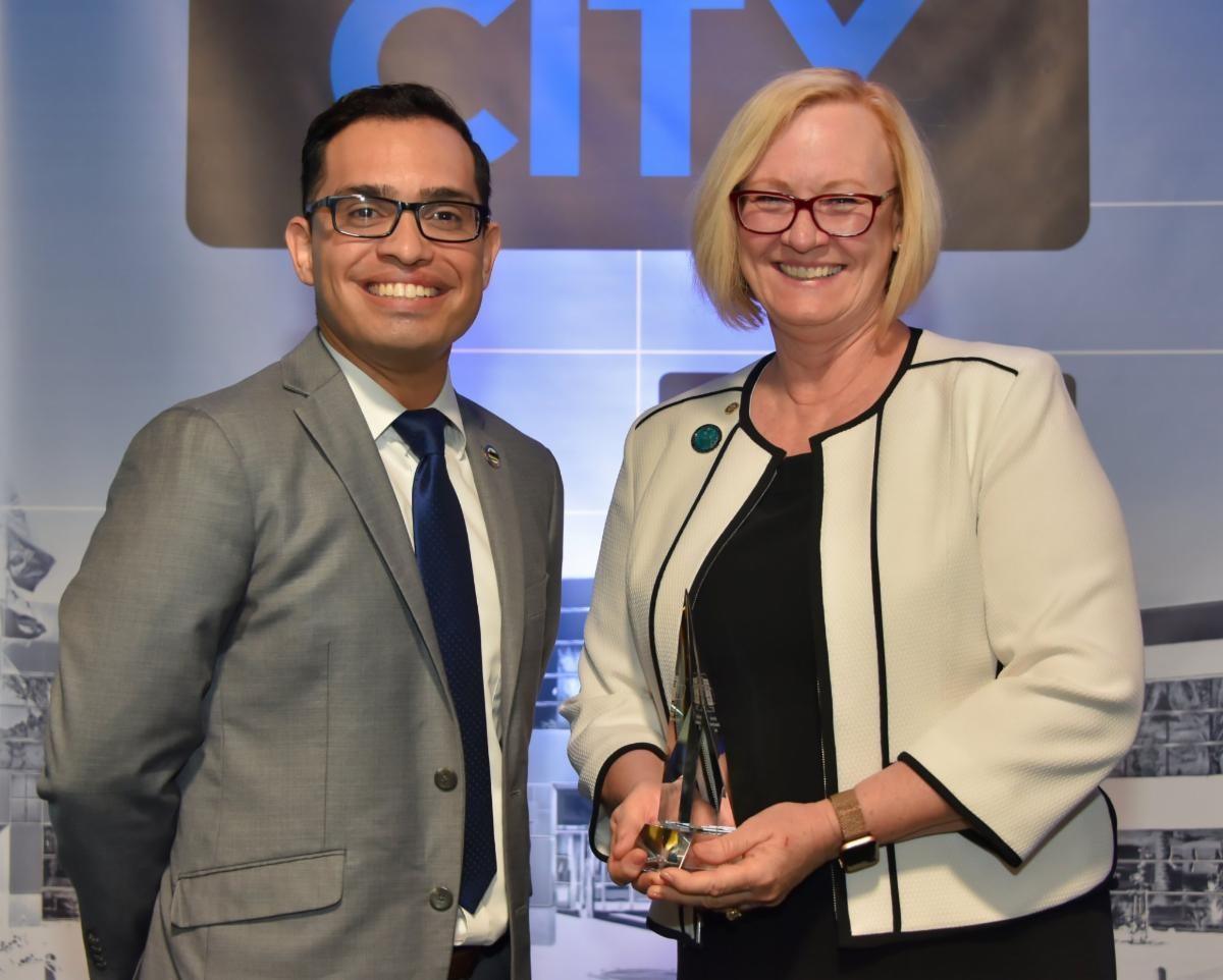 Mayor Gutierrez  and Moreno Valley College President Dr. Robin Steinback.