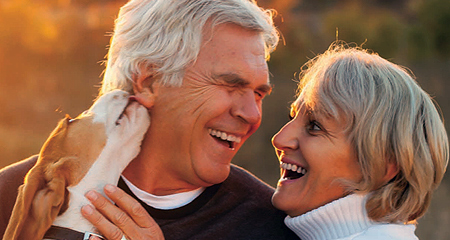 Older couple with puppy